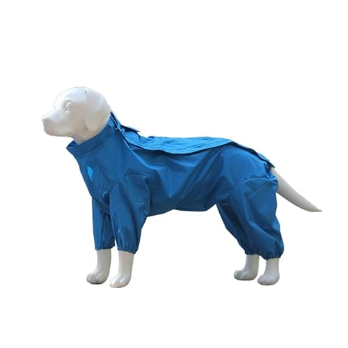 LVYUDS Mit Kapuze 4 Beine Regenmantel Hund, Alles Inklusive Atmungsaktiv Wasserdicht Winddicht Hunde Regenmantel Einstellbar Kordelzug Geeignet für Klein mittel Groß Hunde(Color:Blau,Size:26) von LVYUDS
