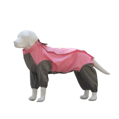 LVYUDS Mit Kapuze 4 Beine Regenmantel Hund, Alles Inklusive Atmungsaktiv Wasserdicht Winddicht Hunde Regenmantel Einstellbar Kordelzug Geeignet für Klein mittel Groß Hunde(Color:Pink,Size:12) von LVYUDS