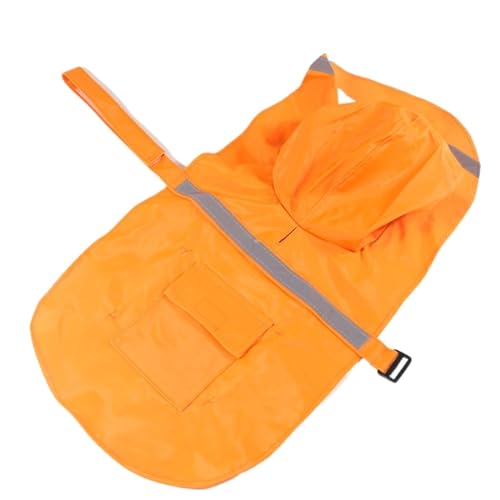 LVYUDS Mit Kapuze Mantel Regenmantel Hund, Reflektierend Wasserdicht Schneeschutz Hunde Regenmantel Einstellbar Bringen Snackbeutel Licht Atmungsaktiv für Draussen Aktivitäten(Size:XXL,Color:Orange) von LVYUDS