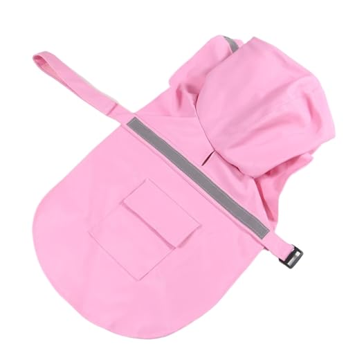 LVYUDS Mit Kapuze Mantel Regenmantel Hund, Reflektierend Wasserdicht Schneeschutz Hunde Regenmantel Einstellbar Bringen Snackbeutel Licht Atmungsaktiv für Draussen Aktivitäten(Size:XXL,Color:Pink) von LVYUDS