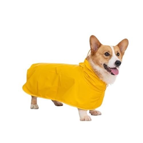 LVYUDS Regenmantel Hund, mit Transparent Rand Wasserdicht Winddicht Alles Inklusive 4 Beine Schützen die Bauch Hunde Regenmantel für Corgi Shiba Inu(Size:3XL) von LVYUDS