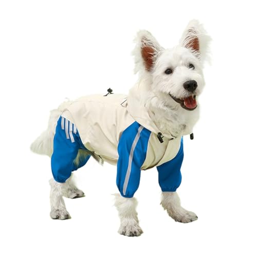 LVYUDS Regenmantel Hund für Kleine Hunde mit Kapuze, Herbst Winter Warm Halten Winddicht Wasserdicht Hunde Regenmantel Geeignet Kleine Hunde zu Hinausgehen im Regenschnee(Color:Blau,Size:S) von LVYUDS