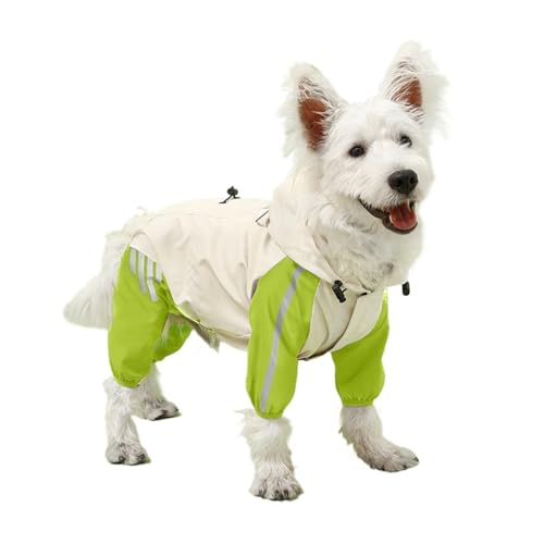 LVYUDS Regenmantel Hund für Kleine Hunde mit Kapuze, Herbst Winter Warm Halten Winddicht Wasserdicht Hunde Regenmantel Geeignet Kleine Hunde zu Hinausgehen im Regenschnee(Color:GrüN,Size:L) von LVYUDS