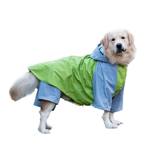 LVYUDS Winter 3 Stück Satz Regenmantel Hund, Alles Inklusive Winddicht Regenfest mit Kapuze Halten Warm Hunde Regenmantel Einstellbar, Essentiell für Regnerisch Wintertage(Color:GrüN,Size:3) von LVYUDS