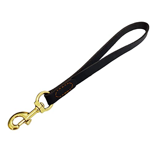 LWBMG Kurze Hundeleine, Leder, 30,5 cm, kurze Hundeleine, für große Hunde, Training und Spaziergänge von LWBMG