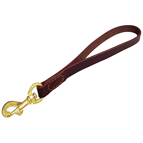 LWBMG Kurze Hundeleine, Leder, 30,5 cm, kurze Hundeleine, für große Hunde, Training und Spaziergänge von LWBMG