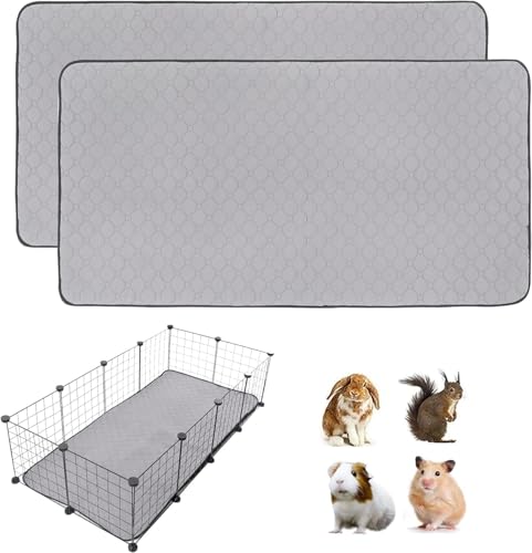 LWYMX Meerschweinchen-Bettwäsche, Meerschweinchen-Pads, waschbar und wiederverwendbar, 2 Stück, Meerschweinchen-Fleece-Käfigeinlagen von LWYMX