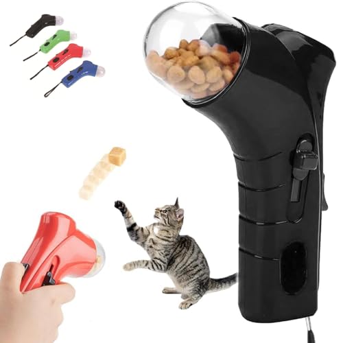 LXCJZY Cat Treat Gun, Cat Treat Launcher Gun, Handheld Interactive Pet Snack Catapult Dispenser, for Exercise Training Outdoor Play, Safe Material,Long-Term Use (Black) von LXCJZY