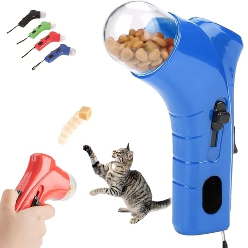 LXCJZY Cat Treat Gun, Cat Treat Launcher Gun, Handheld Interactive Pet Snack Catapult Dispenser, for Exercise Training Outdoor Play, Safe Material,Long-Term Use (Blue) von LXCJZY