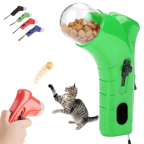 LXCJZY Cat Treat Gun, Cat Treat Launcher Gun, Handheld Interactive Pet Snack Catapult Dispenser, for Exercise Training Outdoor Play, Safe Material,Long-Term Use (Green) von LXCJZY