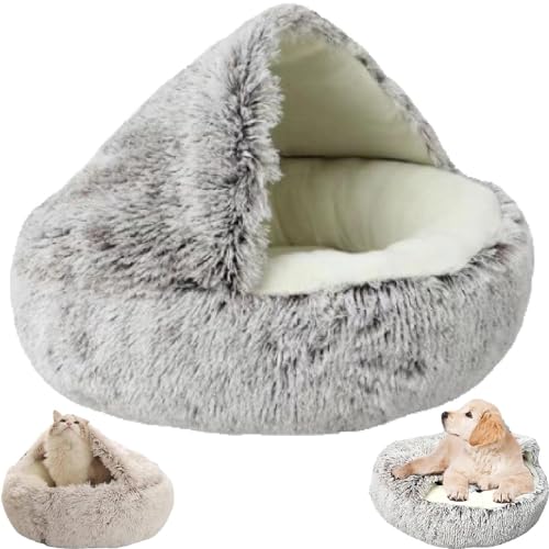LXCJZY Cozy Cocoon Pet Bed,Cozy Cocoon Pet Bed for Dogs,Winter Pet Bed Dog Cave Bed Cat Hole Bed (40CM, Coffee Short Plush) von LXCJZY