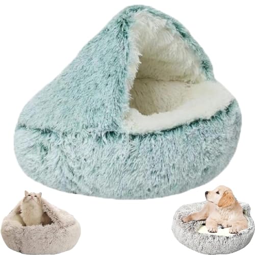 LXCJZY Cozy Cocoon Pet Bed,Cozy Cocoon Pet Bed for Dogs,Winter Pet Bed Dog Cave Bed Cat Hole Bed (40CM, Green Long Plush) von LXCJZY