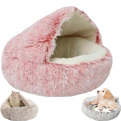 LXCJZY Cozy Cocoon Pet Bed,Cozy Cocoon Pet Bed for Dogs,Winter Pet Bed Dog Cave Bed Cat Hole Bed (40CM, Pink Short Plush) von LXCJZY