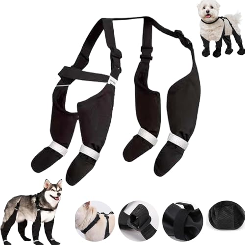 LXCJZY Dog Suspender Booties,Outdoor Walking Dog Boots,Anti-Slip Multiple Sizes Paw Dog Boot,Adjustable Dog Suspender Boots (L) von LXCJZY