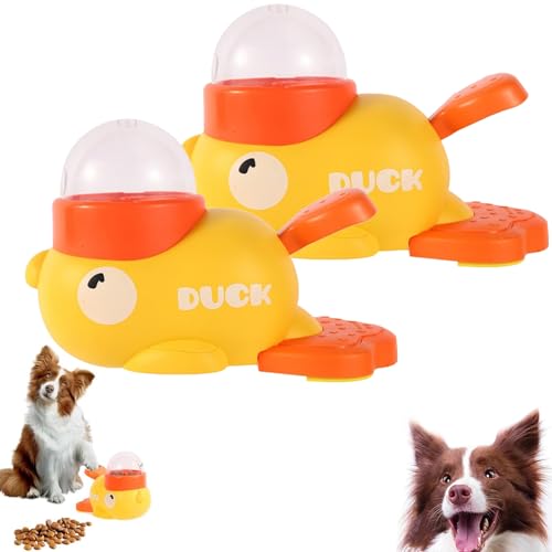 LXCJZY Duck Treat Dispenser, Interactive Dog Food Dispenser Toy, 2-in-1 Dog Interactive Slow Feeder & Puzzle Toy Anti-Gulping Bowl for Healthy Eating & IQ Training (2PCS) von LXCJZY