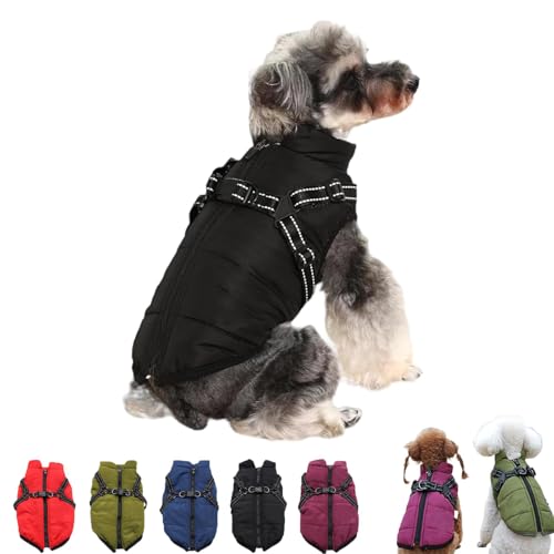 LXCJZY Furry King Dog Winter Coat, Furryking 3 in 1 Winter Jacket, Dog Jacket for Small Medium Large Dogs, Pet Outdoor Jacket, Waterproof Windproof Dog Snow Jacket with Zipper. (Black, L) von LXCJZY