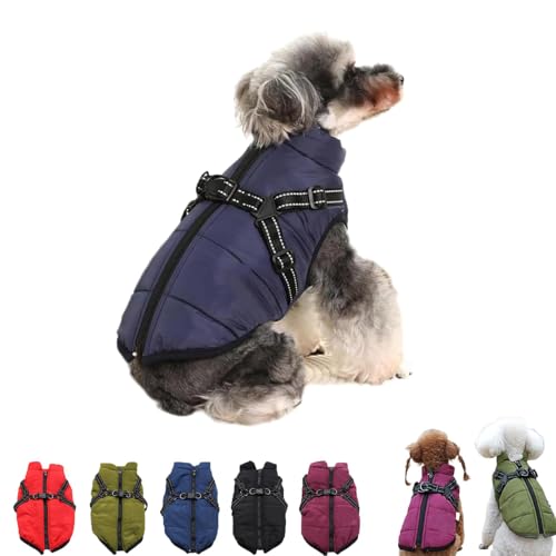 LXCJZY Furry King Dog Winter Coat, Furryking 3 in 1 Winter Jacket, Dog Jacket for Small Medium Large Dogs, Pet Outdoor Jacket, Waterproof Windproof Dog Snow Jacket with Zipper. (Navy, M) von LXCJZY