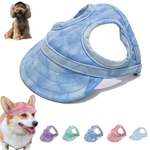 LXCJZY Outdoor Sun Protection Hood for Dogs, Adjustable Dog Sun Protection Baseball Hat Cap, Pet Baseball Cap Outdoor Sports Sun Hat with Ear Holes Dog Sun Protection Hat. (Blue, L) von LXCJZY