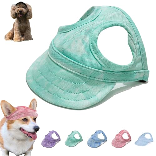 LXCJZY Outdoor Sun Protection Hood for Dogs, Adjustable Dog Sun Protection Baseball Hat Cap, Pet Baseball Cap Outdoor Sports Sun Hat with Ear Holes Dog Sun Protection Hat. (Green, L) von LXCJZY