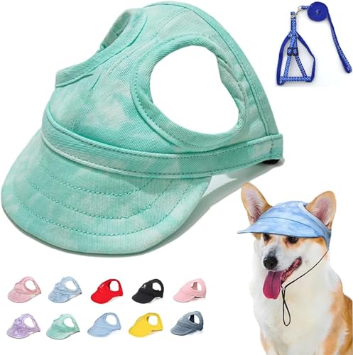 LXCJZY Outdoor Sun Protection Hood for Dogs,Hat Sun Protection Visors for Dogs,Dog Sun Hat with Ear Holes, Pet Baseball Cap Outdoor Sports Sun Hat with Ear Holes (Green, L) von LXCJZY