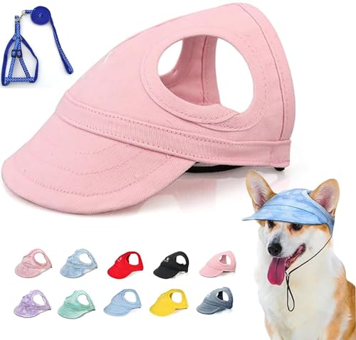 LXCJZY Outdoor Sun Protection Hood for Dogs,Hat Sun Protection Visors for Dogs,Dog Sun Hat with Ear Holes, Pet Baseball Cap Outdoor Sports Sun Hat with Ear Holes (Pink, L) von LXCJZY