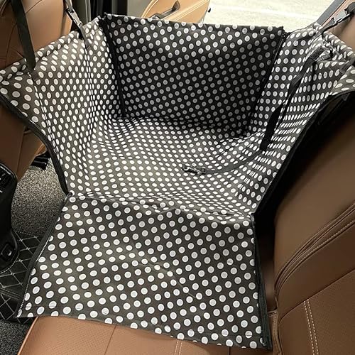 Hunde Autositz Pet Carriers Hund Auto Sitzbezug Tragen for Hunde Katzen Matte Decke Hinten Zurück Hängematte Schutz transportin perro(Black Dot) von LXHZSY