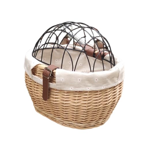 Bicycles Rattan Storage Basket Woven Storage Basket Adults Bike Woven Storage Basket With Lid Woven Bike Pet Basket von LXJLXD