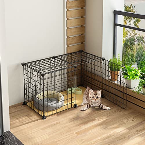 LXMBHAM Katzenhaus, Katzenkäfig, Katzenzaun mit Vordertür, Verschiedene Größen zur Auswahl, DIY-Zwingerbox, Sportplatz, geeignet für 1–2 Katzen (Größe: 75 x 39 x 37 cm) Warm as Ever von LXMBHAM