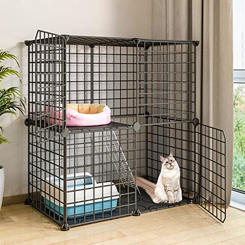 LXMBHAM Katzenkäfig, Katzenkäfig für den Innenbereich, DIY-Katzenzaun, Abnehmbarer Metalldraht, Kiste, großer Spielplatz, mehrere Größen für Katzenkäfige (Größe: 75 x 39 x 73 cm) Warm as Ever von LXMBHAM