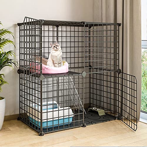 LXMBHAM Katzenkäfig, Katzenkäfig für den Innenbereich, DIY-Katzenzaun, Abnehmbarer Metalldraht, Kiste, großer Spielplatz, mehrere Größen für Katzenkäfige (Größe: 75 x 49 x 73 cm) Warm as Ever von LXMBHAM