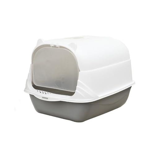 Geschlossene Katzentoilette, spritzwassergeschützte Katzentoilette mit abnehmbarem Deckel und Streuschaufel(Gray) von LXP
