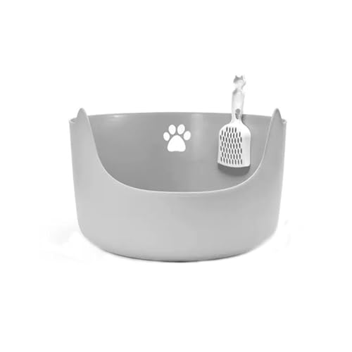 Katzentoilette, 39 cm, halbgeschlossene Katzentoilette, vollständig geöffnete Katzentoilette, spritzwassergeschützte Katzentoilette(Gray) von LXP