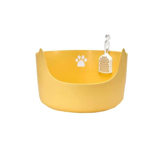 Katzentoilette, 39 cm, halbgeschlossene Katzentoilette, vollständig geöffnete Katzentoilette, spritzwassergeschützte Katzentoilette(Yellow) von LXP