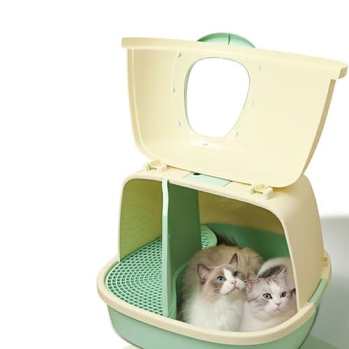 Katzentoilette, Langgang, komplett geschlossen, 59 cm, Anti-Katzenstreu-Katzentoilette, Katzenprodukte(Groen) von LXP