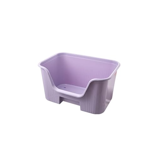 Katzentoilette, abnehmbar mit Rädern, lila Katzentoilette, halbgeschlossene dicke Katzentoilette(Purple) von LXP