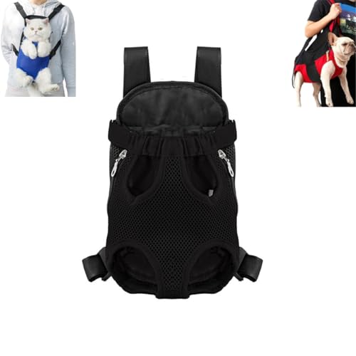 Breathable Cat Front Carrier Chest, Portable Cat Travel Backpack for Outdoors, Adjustable Cat Carrier Bag with Leg Holes for Small Medium Dogs Cats Puppies von LXSNZARUY