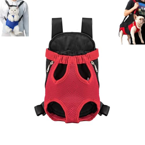 Breathable Cat Front Carrier Chest, Portable Cat Travel Backpack for Outdoors, Adjustable Cat Carrier Bag with Leg Holes for Small Medium Dogs Cats Puppies von LXSNZARUY