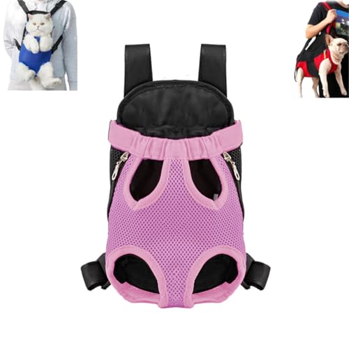 Breathable Cat Front Carrier Chest, Portable Cat Travel Backpack for Outdoors, Adjustable Cat Carrier Bag with Leg Holes for Small Medium Dogs Cats Puppies von LXSNZARUY