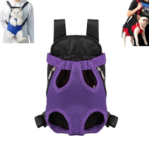 Breathable Cat Front Carrier Chest, Portable Cat Travel Backpack for Outdoors, Adjustable Cat Carrier Bag with Leg Holes for Small Medium Dogs Cats Puppies von LXSNZARUY