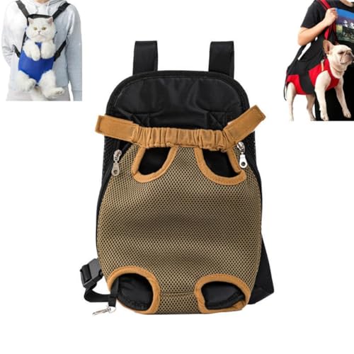 Breathable Cat Front Carrier Chest, Portable Cat Travel Backpack for Outdoors, Adjustable Cat Carrier Bag with Leg Holes for Small Medium Dogs Cats Puppies von LXSNZARUY