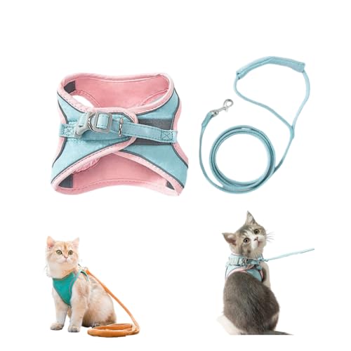 Cat Harness and Leash Set, Breathable Safe Easy Walk No Pull Dog Harness, Escape Proof Adjustable Harness, for Small Dogs and Cats (pink, 3XL) von LXSNZARUY