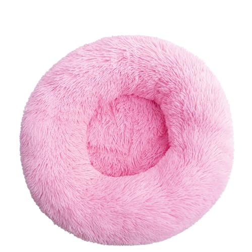 LXSNZARUY Furry Cat Donut, Cute Cat Donut Bed, Washable Calming Pet Bed for Cats Dogs, Winter Non-Slip Round Plush Pet Nest (pink, 100cm) von LXSNZARUY