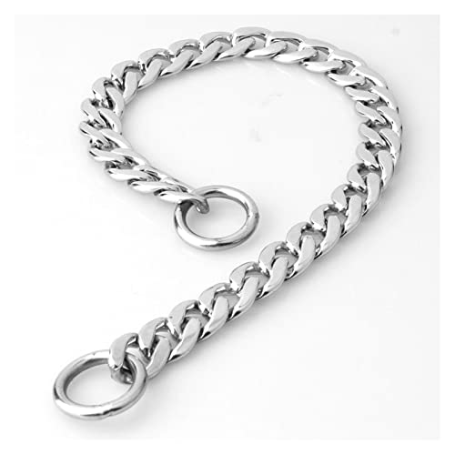 Halsband für Haustiere, 11 mm, P-Kette, kleines Hundehalsband, Halskette, Edelstahl, Welpen-Metallkette, Haustierprodukt (Farbe: Gold, Größe: 4XL, 11 mm x 70 cm) (Silber, XS, 11 mm x 35 cm) von LXYDPZ