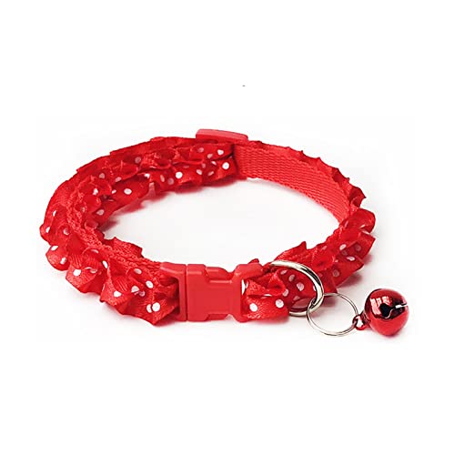 Halsband für Hunde, Ortungshalsband für Hunde, klassisches Spitzenhalsband für Katzen und Welpen mit Glöckchen, verstellbare Punkte, exquisite Halsbänder, modisch, schlicht, Hals-Accessoires für kle von LXYDPZ