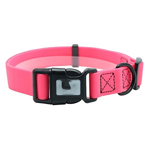 Haustierhalsband, Hundehalsband, wasserdichtes Katzenhalsband aus PVC für große und kleine Hunde, schmutzig, leicht zu reinigen, Haustierzubehör (blau, M) (Pink M) von LXYDPZ