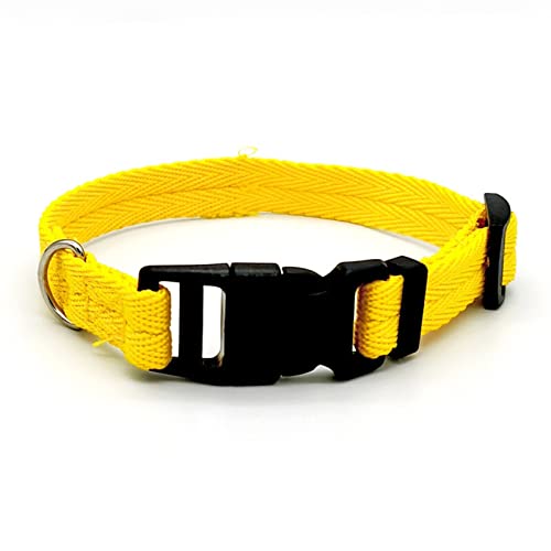 Haustierhalsband, Hundehalsband aus Nylongewebe, modisches Haustierhalsband mit Schnalle für kleine und mittelgroße Hunde, Rot, Schwarz, Blau, Orange, Haustierzubehör (Rot, M) (Gelb L) von LXYDPZ