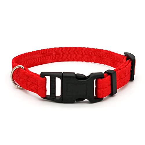 Haustierhalsband, Hundehalsband aus Nylongewebe, modisches Haustierhalsband mit Schnalle für kleine und mittelgroße Hunde, Rot, Schwarz, Blau, Orange, Haustierzubehör (Rot, M) (Rot L) von LXYDPZ