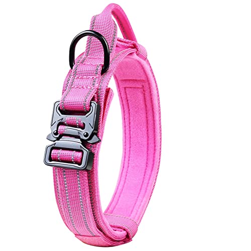 Haustierhalsband, einziehbares Leinenset, Trainingshalsbänder mit verstellbaren Bändern für große, mittelgroße und große Hunde mit leuchtendem Griff (Pink, L) (Pink M) von LXYDPZ