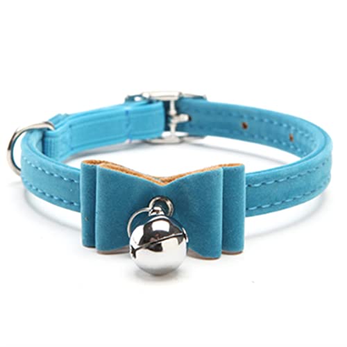 Sicherheitshalsband für Haustiere, elastische Fliege mit Glöckchen, Halsband für kleine Hunde und Katzen, sicherer weicher Samt, Haustierprodukte, Hundehalsband, Haustierlieferant (Schwarz) (Blau S) von LXYDPZ