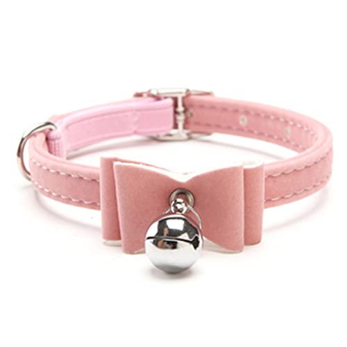 Sicherheitshalsband für Haustiere, elastische Fliege mit Glöckchen, Halsband für kleine Hunde und Katzen, sicherer weicher Samt, Haustierprodukte, Hundehalsband, Haustierlieferant (Schwarz) (Pink S) von LXYDPZ